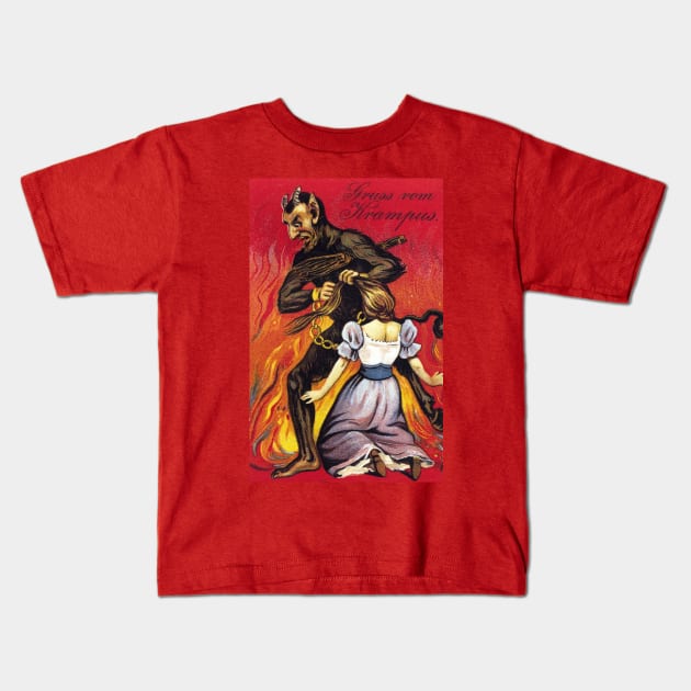 Gruss Vom Krampus Kids T-Shirt by The Curious Cabinet